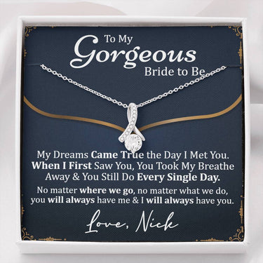 Personalized Gorgeous Bride To Be Alluring Beauty Necklace - Love You This Much